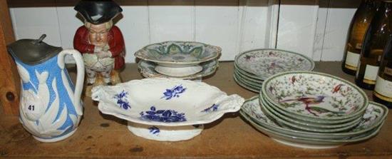 Continental dessert set, toby jug etc.
